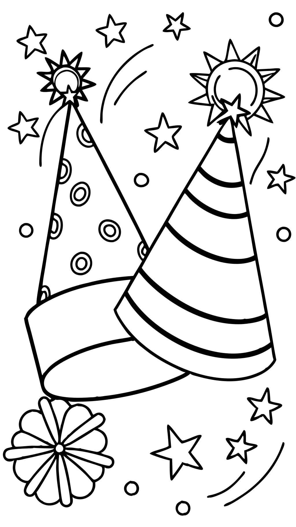 party hat coloring page